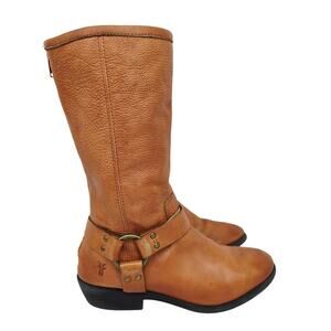 Frye Girls Phillip Harness Boots Leather Brown 2